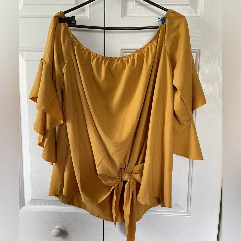 Mustard Off-the-Shoulder Top